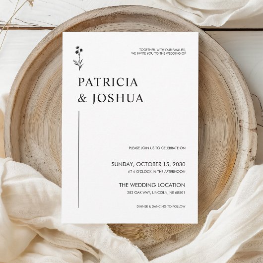 Minimale uitnodiging voor zwart-withuwelijk