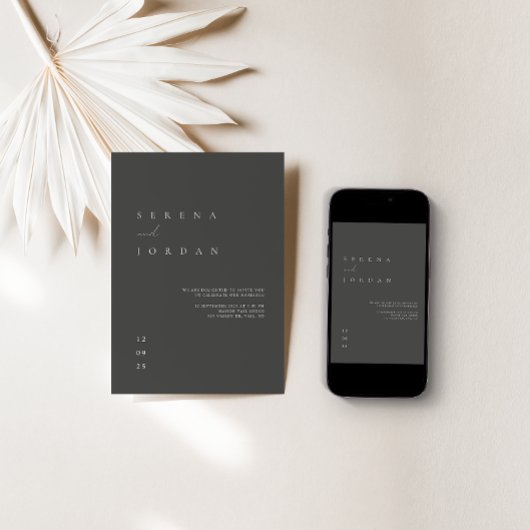 Minimale uitnodiging voor zwart-withuwelijk