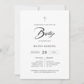 Minimale Uitnodigingen Voor Doopfeest Voor Meisje (Voorkant)