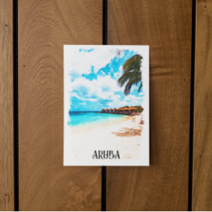 Minimale vakantie naar Aruba Caribisch eiland Briefkaart