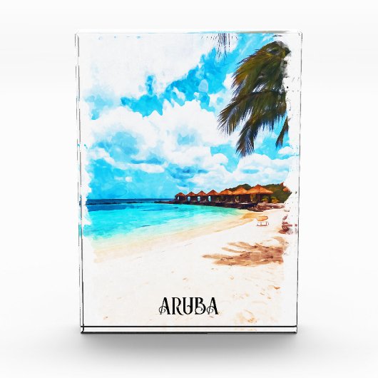 Minimale vakantie naar Aruba Caribisch eiland Fotoblokken (Voorkant)