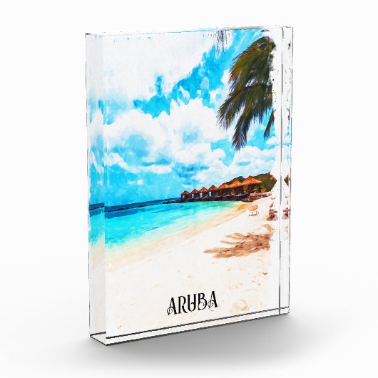 Minimale vakantie naar Aruba Caribisch eiland Fotoblokken (Links)