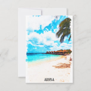 Minimale vakantie op het Caribische eiland Aruba Kaart
