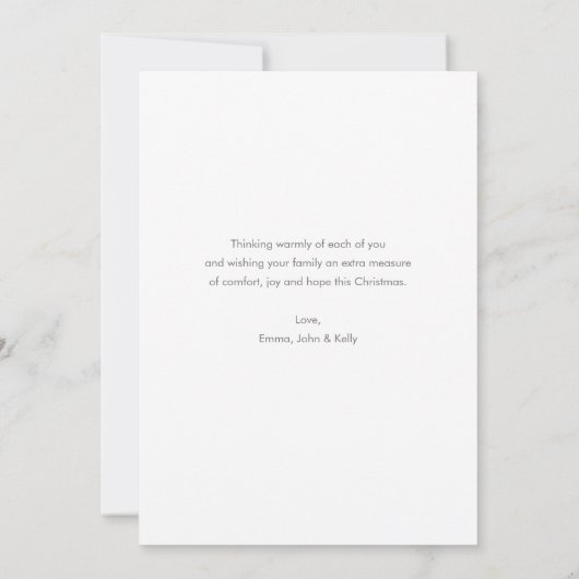 Minimale vakantiefotokaart feestdagenkaart (Achterkant)