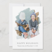 Minimale vakantiefotokaart | wit feestdagenkaart (Voorkant)