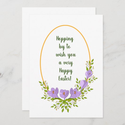 Minimale vakantieworsten Kroesbloemen Pasen Kaart (Voorkant / Achterkant)