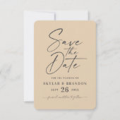 Minimale vaste Bleke gele kleurenbruiloft Save The Date (Voorkant)