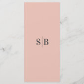 Minimale vaste kleur Licht Blush Pink Weddenschap Menu (Achterkant)