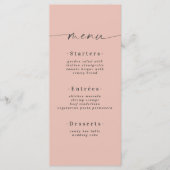 Minimale vaste kleur Licht Blush Pink Weddenschap Menu (Voorkant)