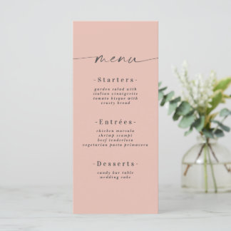 Minimale vaste kleur Licht Blush Pink Weddenschap Menu