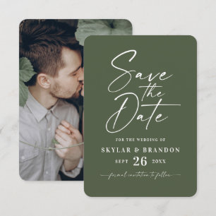 Minimale vaste monstera donkergroene kleurverbindi save the date