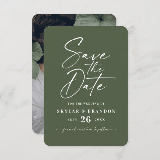 Minimale vaste monstera donkergroene kleurverbindi save the date
