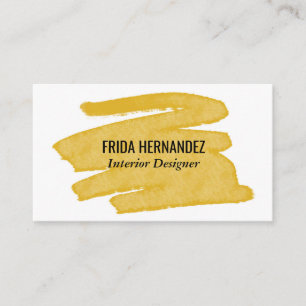 Minimale verfstapes Elegant Mustard Yellow Visitekaartje