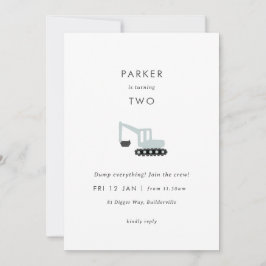 Minimale verjaardag van Digger Construction Party Kaart