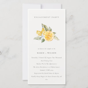 Minimale Verloving Lemon Boho botanisch Bedankkaart