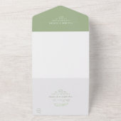 Minimale vertakking Groene bruiloft All In One Uitnodiging (Buitenkant)
