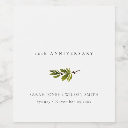 Minimale vertakking met elegante pine elk jaar Jub Wijn Etiket (Enkel label)