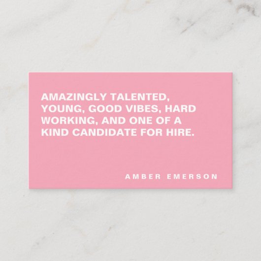 Minimale Vet Grote Citaat Visitekaartje (Voorkant)