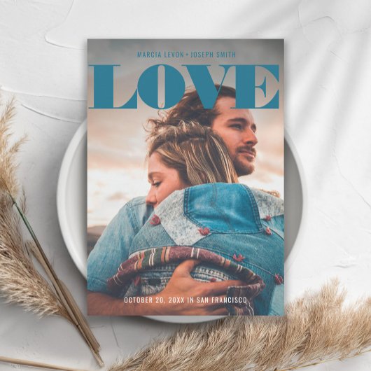 Minimale Vette Denim LOVE foto Save The Date