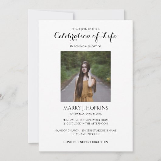 Minimale viering van de uitnodiging voor een leven (Voorkant)