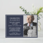 Minimale viering van het leven 2 foto's Memorial Kaart (Staand voorkant)