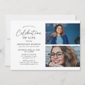 Minimale viering van het leven 2 x foto kaart (Voorkant)