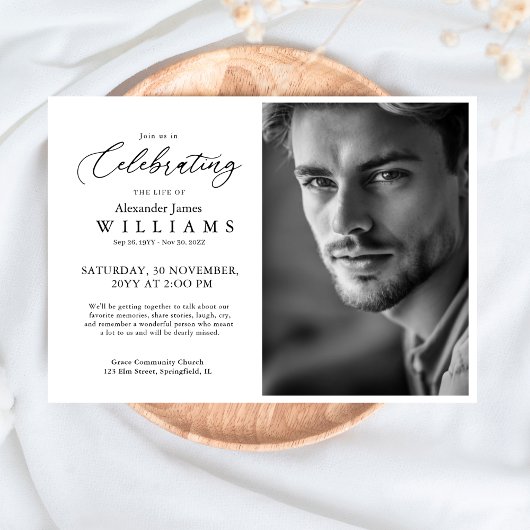 Minimale viering van levensfoto-herdenkingsdienst kaart