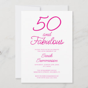 Minimale Vijftig Fantastische Roze 50e Verjaardags Kaart