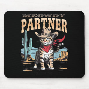 Minimale Vintage Kat Meowdy Partner Cowboy Muismat