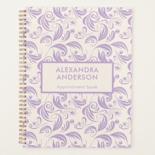 Minimale violette botanische wervelingen bladeren  planner (Voorkant)