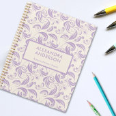 Minimale violette botanische wervelingen bladeren  planner