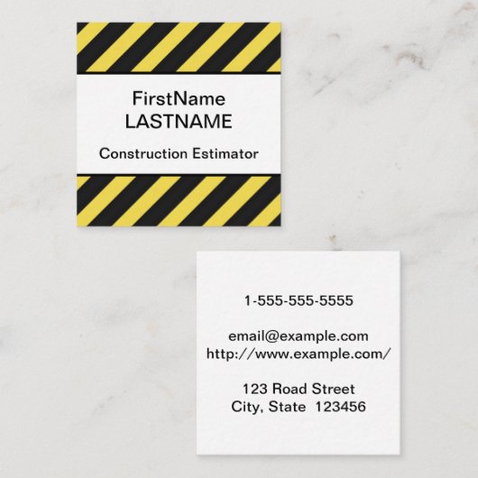 Minimale Visitekaartje bouwraming (Voorkant / Achterkant)