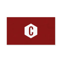 Minimale visitekaartjes met rode hexagon monogramm