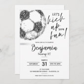 Minimale Voetbal Verjaardag Moderne uitnodiging (Voorkant / Achterkant)