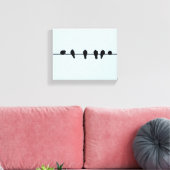 Minimale vogels op een draadcanvas print (Insitu (Woonkamer))