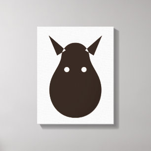 Minimale Vossen Silhouet Eenvoudige Dieren Illustr Canvas Afdruk
