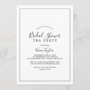 Minimale Vrijgezellenfeest Tea Party Kaart