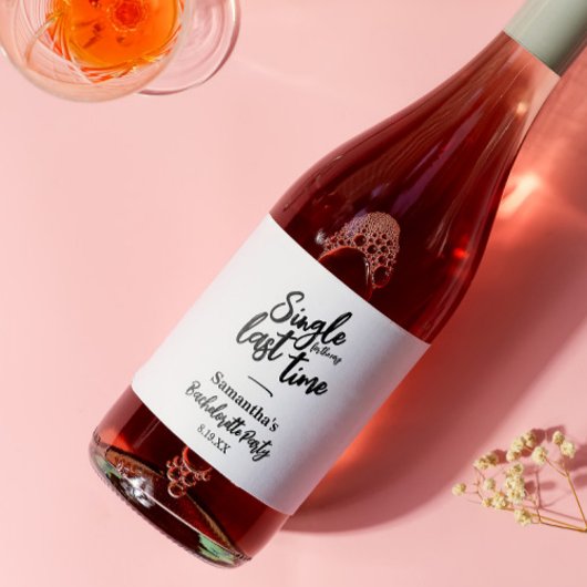 Minimale vrijgezellenpartij sparkling wijnetiket