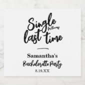 Minimale vrijgezellenpartij sparkling wijnetiket (Enkel label)