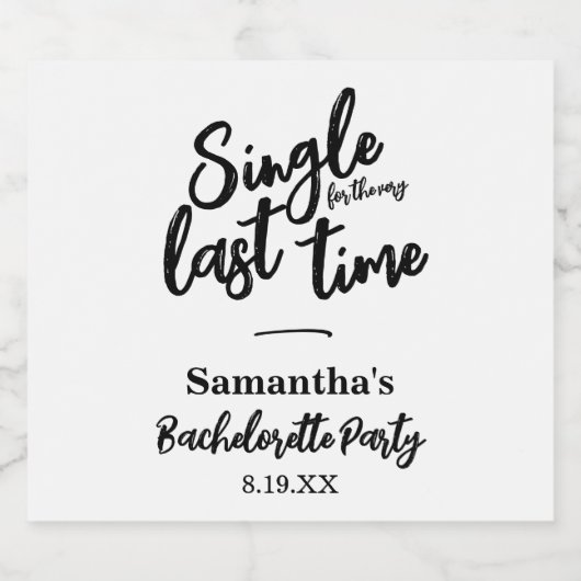 Minimale vrijgezellenpartij sparkling wijnetiket (Enkel label)