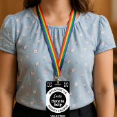 Minimale vrijwilliger badge met logo en QR-code aa