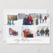 minimale vrolijke kerst geschreven 6 Foto Collage Feestdagenkaart (Voorkant)