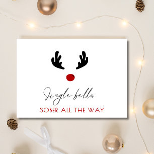 Minimale vrolijke sobere kerst, sobere steun Xmas Feestdagenkaart
