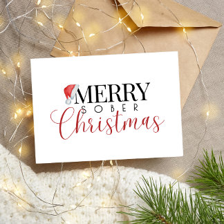 Minimale vrolijke sobere kerst, sobere steun Xmas Feestdagenkaart