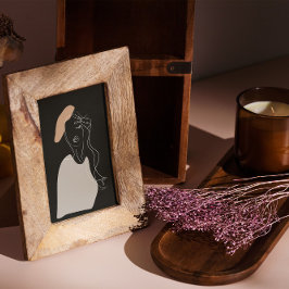 Minimale vrouw witte lijn tekening abstract poster