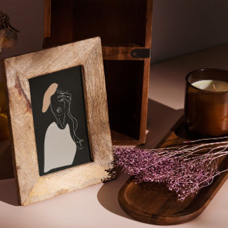 Minimale vrouw witte lijn tekening abstract poster