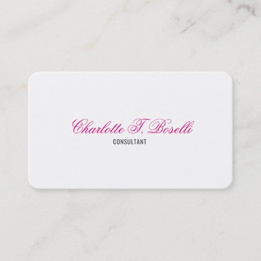 Minimale vrouwelijke legante handschrijfprofession visitekaartje (Voorkant)