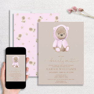 Minimale wachttijd roze Baby shower Kaart