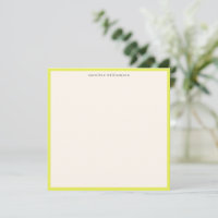 Minimale Wasabi Gele Rand Naam Briefpapier Cute