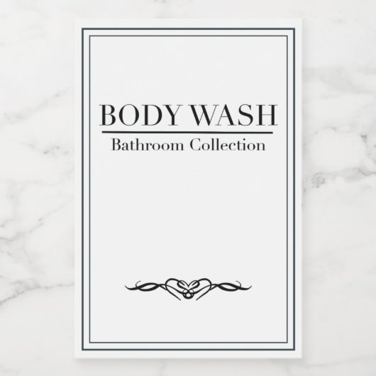 Minimale waslabel voor het lichaam voedselcontainer etiket (Enkel label)